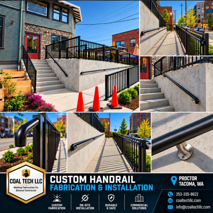 Custom handrail fabrication and installation — Proctor, Tacoma, WA