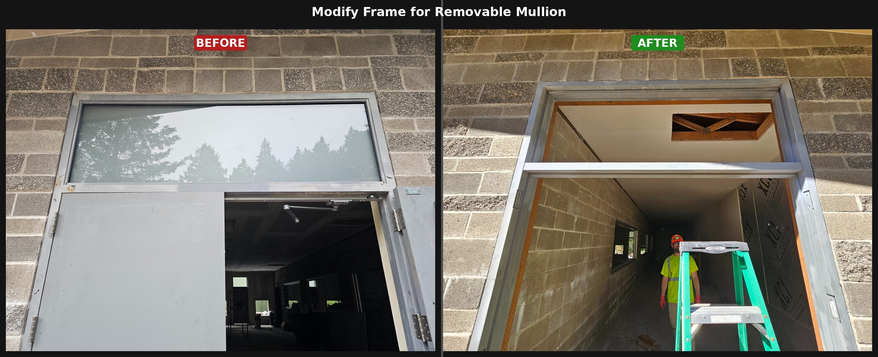 Before and After - Industrial door system installation