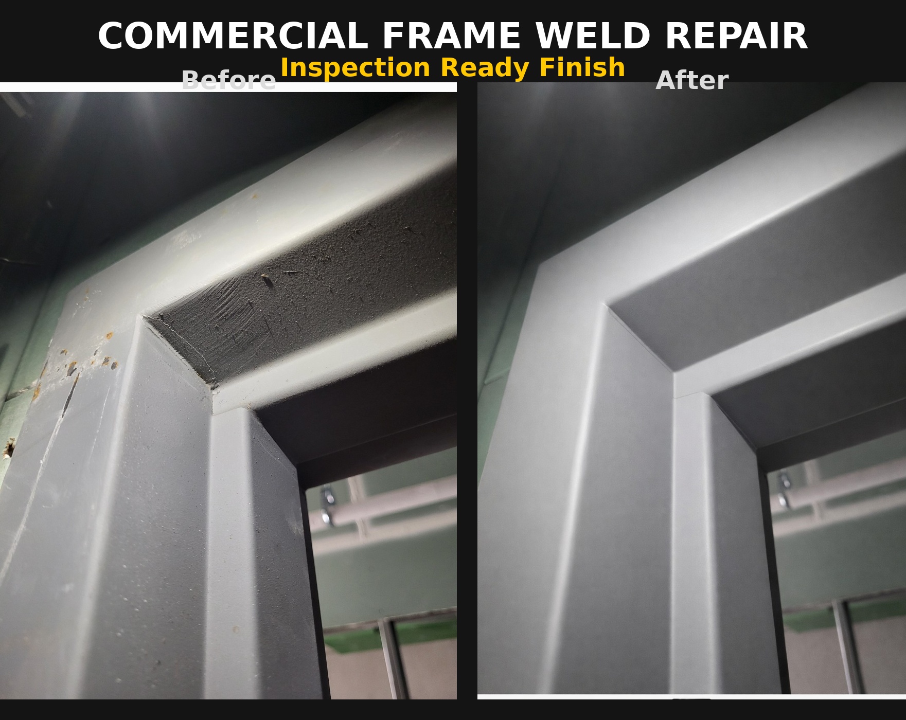 Before - Damaged door frame